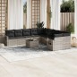 vidaXL 11-tlg. Garten-Sofagarnitur mit Kissen Hellgrau Poly Rattan vidaXL 11-tlg. Garten-Sofagarnitur mit Kissen Hellgrau Poly Rattan