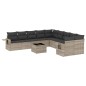 vidaXL 11-tlg. Garten-Sofagarnitur mit Kissen Hellgrau Poly Rattan vidaXL 11-tlg. Garten-Sofagarnitur mit Kissen Hellgrau Poly Rattan