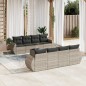 vidaXL 9-tlg. Garten-Sofagarnitur mit Kissen Hellgrau Poly Rattan vidaXL 9-tlg. Garten-Sofagarnitur mit Kissen Hellgrau Poly Rattan