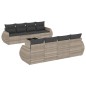 vidaXL 9-tlg. Garten-Sofagarnitur mit Kissen Hellgrau Poly Rattan vidaXL 9-tlg. Garten-Sofagarnitur mit Kissen Hellgrau Poly Rattan