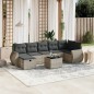 vidaXL 8-tlg. Garten-Sofagarnitur mit Kissen Hellgrau Poly Rattan vidaXL 8-tlg. Garten-Sofagarnitur mit Kissen Hellgrau Poly Rattan