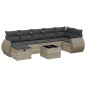 vidaXL 8-tlg. Garten-Sofagarnitur mit Kissen Hellgrau Poly Rattan vidaXL 8-tlg. Garten-Sofagarnitur mit Kissen Hellgrau Poly Rattan