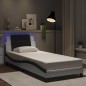 vidaXL Bettgestell mit LED Weiß und Schwarz 90x200 cm Kunstleder vidaXL Bettgestell mit LED Weiß und Schwarz 90x200 cm Kunstleder