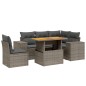 vidaXL 6-tlg. Garten-Sofagarnitur mit Kissen Grau Poly Rattan vidaXL 6-tlg. Garten-Sofagarnitur mit Kissen Grau Poly Rattan