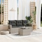 vidaXL 4-tlg. Garten-Sofagarnitur mit Kissen Hellgrau Poly Rattan vidaXL 4-tlg. Garten-Sofagarnitur mit Kissen Hellgrau Poly Rattan