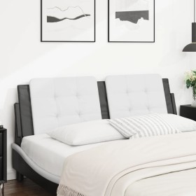 vidaXL Kopfteil-Kissen Weiß und Schwarz 160 cm Kunstleder