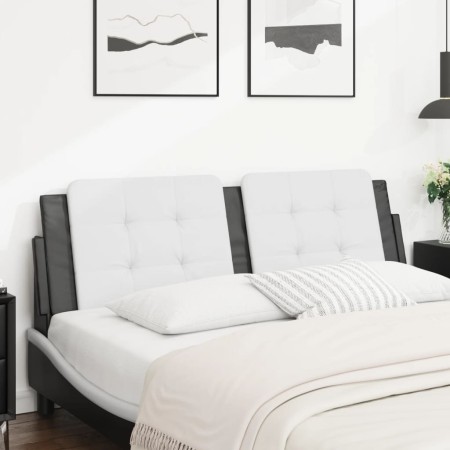 vidaXL Kopfteil-Kissen Weiß und Schwarz 160 cm Kunstleder