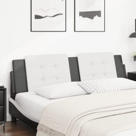 vidaXL Kopfteil-Kissen Weiß und Schwarz 180 cm Kunstleder