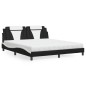 vidaXL Bett mit Matratze Schwarz und Weiß 180x200 cm Kunstleder vidaXL Bett mit Matratze Schwarz und Weiß 180x200 cm Kunstleder