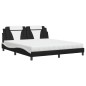vidaXL Bett mit Matratze Schwarz und Weiß 180x200 cm Kunstleder vidaXL Bett mit Matratze Schwarz und Weiß 180x200 cm Kunstleder