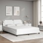 vidaXL Bettgestell mit Kopfteil Weiß 160x200 cm Kunstleder vidaXL Bettgestell mit Kopfteil Weiß 160x200 cm Kunstleder