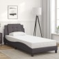 vidaXL Bettgestell mit Kopfteil Grau 90x200 cm Kunstleder vidaXL Bettgestell mit Kopfteil Grau 90x200 cm Kunstleder