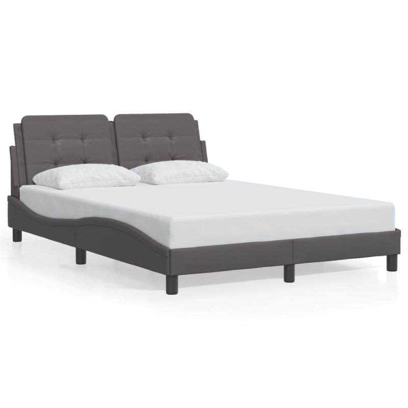 vidaXL Bettgestell mit Kopfteil Grau 120x200 cm Kunstleder vidaXL Bettgestell mit Kopfteil Grau 120x200 cm Kunstleder