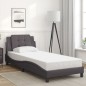 vidaXL Bettgestell mit Kopfteil Grau 90x190 cm Kunstleder vidaXL Bettgestell mit Kopfteil Grau 90x190 cm Kunstleder