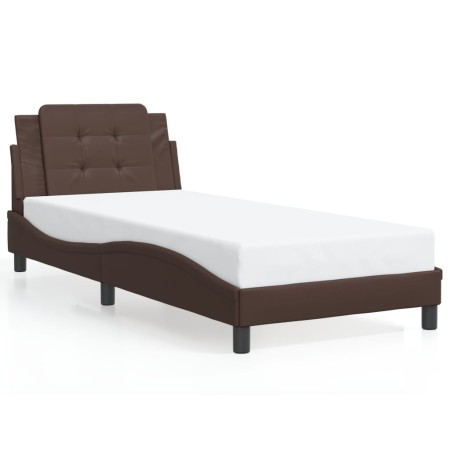 vidaXL Bettgestell mit Kopfteil Braun 80x200 cm Kunstleder