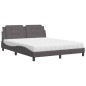 vidaXL Bett mit Matratze Grau 160x200 cm Kunstleder vidaXL Bett mit Matratze Grau 160x200 cm Kunstleder