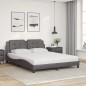 vidaXL Bett mit Matratze Grau 160x200 cm Kunstleder vidaXL Bett mit Matratze Grau 160x200 cm Kunstleder