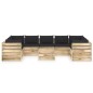 10-tlg. Garten-Lounge-Set mit Kissen Grün Imprägniertes Holz 10-tlg. Garten-Lounge-Set mit Kissen Grün Imprägniertes Holz
