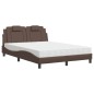 vidaXL Bett mit Matratze Braun 140x190 cm Kunstleder vidaXL Bett mit Matratze Braun 140x190 cm Kunstleder