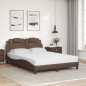 vidaXL Bett mit Matratze Braun 140x190 cm Kunstleder vidaXL Bett mit Matratze Braun 140x190 cm Kunstleder