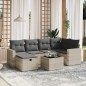 vidaXL 7-tlg. Garten-Sofagarnitur mit Kissen Hellgrau Poly Rattan vidaXL 7-tlg. Garten-Sofagarnitur mit Kissen Hellgrau Poly Rattan