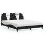 vidaXL Bett mit Matratze Schwarz und Weiß 160x200 cm Kunstleder vidaXL Bett mit Matratze Schwarz und Weiß 160x200 cm Kunstleder