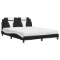 vidaXL Bett mit Matratze Schwarz und Weiß 160x200 cm Kunstleder vidaXL Bett mit Matratze Schwarz und Weiß 160x200 cm Kunstleder