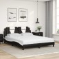 vidaXL Bett mit Matratze Schwarz und Weiß 160x200 cm Kunstleder vidaXL Bett mit Matratze Schwarz und Weiß 160x200 cm Kunstleder