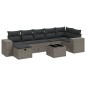 vidaXL 8-tlg. Garten-Sofagarnitur mit Kissen Hellgrau Poly Rattan vidaXL 8-tlg. Garten-Sofagarnitur mit Kissen Hellgrau Poly Rattan