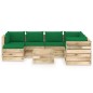 8-tlg. Garten-Lounge-Set mit Kissen Grün Imprägniertes Holz 8-tlg. Garten-Lounge-Set mit Kissen Grün Imprägniertes Holz