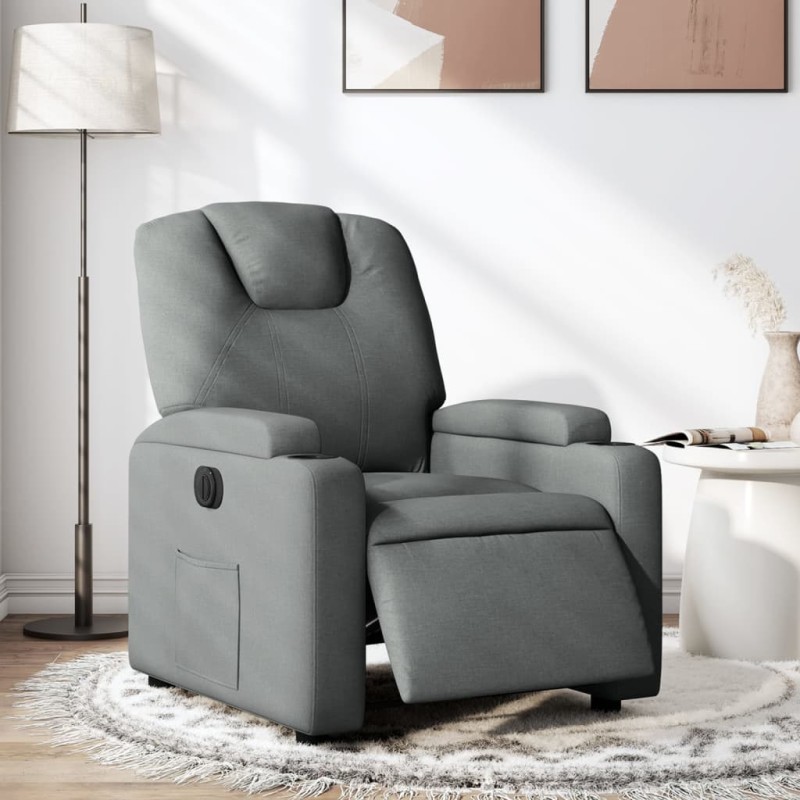 vidaXL Relaxsessel Elektrisch Dunkelgrau Stoff vidaXL Relaxsessel Elektrisch Dunkelgrau Stoff