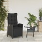 vidaXL Gartensessel mit Fußteil Verstellbar Schwarz Poly Rattan vidaXL Gartensessel mit Fußteil Verstellbar Schwarz Poly Rattan
