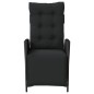 vidaXL Gartensessel mit Fußteil Verstellbar Schwarz Poly Rattan vidaXL Gartensessel mit Fußteil Verstellbar Schwarz Poly Rattan
