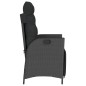 vidaXL Gartensessel mit Fußteil Verstellbar Schwarz Poly Rattan vidaXL Gartensessel mit Fußteil Verstellbar Schwarz Poly Rattan