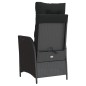 vidaXL Gartensessel mit Fußteil Verstellbar Schwarz Poly Rattan vidaXL Gartensessel mit Fußteil Verstellbar Schwarz Poly Rattan