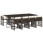 vidaXL 9-tlg. Garten-Essgruppe mit Kissen Braun Poly Rattan vidaXL 9-tlg. Garten-Essgruppe mit Kissen Braun Poly Rattan