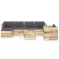 7-tlg. Garten-Lounge-Set mit Kissen Grün Imprägniertes Holz 7-tlg. Garten-Lounge-Set mit Kissen Grün Imprägniertes Holz