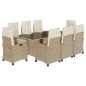 vidaXL 9-tlg. Garten-Essgruppe mit Kissen Beige Poly Rattan vidaXL 9-tlg. Garten-Essgruppe mit Kissen Beige Poly Rattan