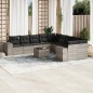 vidaXL 11-tlg. Garten-Sofagarnitur mit Kissen Hellgrau Poly Rattan vidaXL 11-tlg. Garten-Sofagarnitur mit Kissen Hellgrau Poly Rattan
