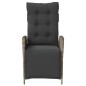 vidaXL Gartensessel mit Fußteil Verstellbar Grau Poly Rattan vidaXL Gartensessel mit Fußteil Verstellbar Grau Poly Rattan