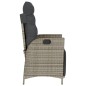 vidaXL Gartensessel mit Fußteil Verstellbar Grau Poly Rattan vidaXL Gartensessel mit Fußteil Verstellbar Grau Poly Rattan