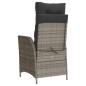 vidaXL Gartensessel mit Fußteil Verstellbar Grau Poly Rattan vidaXL Gartensessel mit Fußteil Verstellbar Grau Poly Rattan