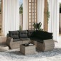vidaXL 6-tlg. Garten-Sofagarnitur mit Kissen Hellgrau Poly Rattan vidaXL 6-tlg. Garten-Sofagarnitur mit Kissen Hellgrau Poly Rattan