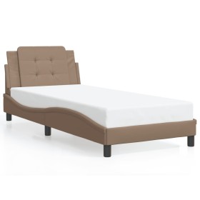 vidaXL Bettgestell mit Kopfteil Cappuccino-Braun 100x200 cm Kunstleder