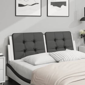 vidaXL Kopfteil-Kissen Schwarz und Weiß 140 cm Kunstleder