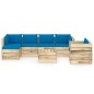 7-tlg. Garten-Lounge-Set mit Kissen Grün Imprägniertes Holz 7-tlg. Garten-Lounge-Set mit Kissen Grün Imprägniertes Holz
