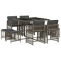 vidaXL 9-tlg. Garten-Essgruppe mit Kissen Grau Poly Rattan vidaXL 9-tlg. Garten-Essgruppe mit Kissen Grau Poly Rattan