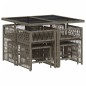 vidaXL 9-tlg. Garten-Essgruppe mit Kissen Grau Poly Rattan vidaXL 9-tlg. Garten-Essgruppe mit Kissen Grau Poly Rattan