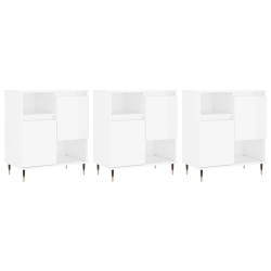 vidaXL Sideboards 3 Stk. Hochglanz-Weiß Holzwerkstoff