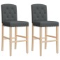 vidaXL Barstühle 2 Stk. Massivholz Gummibaum und Stoff vidaXL Barstühle 2 Stk. Massivholz Gummibaum und Stoff